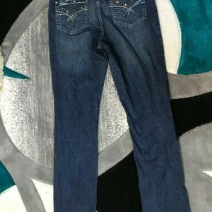 Tru Luxe Womens Blue Boot Cut Dark Wash Stretch